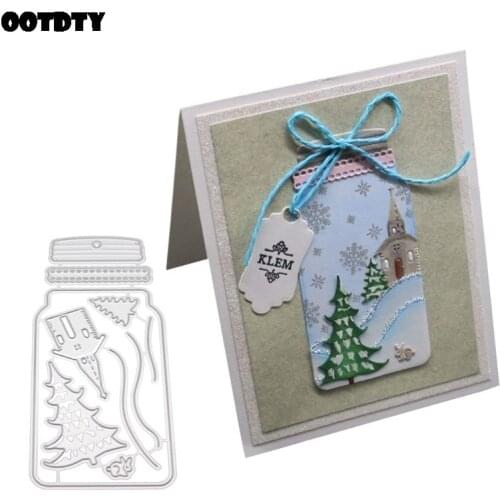 Christmas Tree Bottle Metal Cutting Dies Stencil Scrapbooking DIY Album Stamp Paper Card Embossing Crafts Decor New for 2020