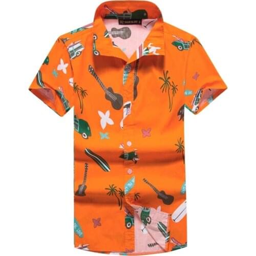 Tailor Pal Love cotton material Printed short-sleeved Shirt For summer Casual Beach Shirts breathable and soft