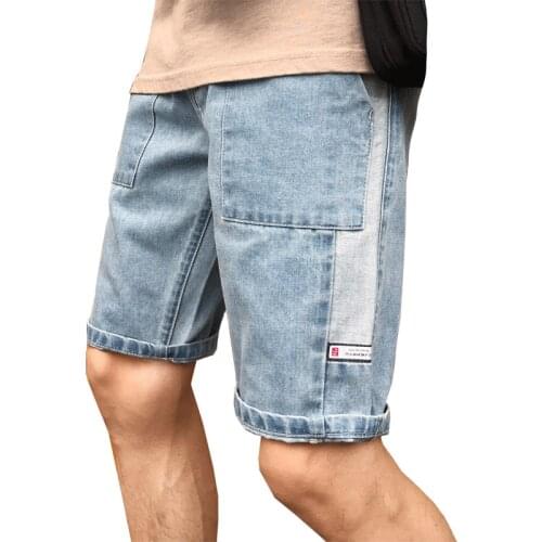 Ripped Summer Mens Pocket Denim Shorts Hip-Hop Jogging 5 Cent Shorts Paint Student Casual Straight Loose Short Jeans