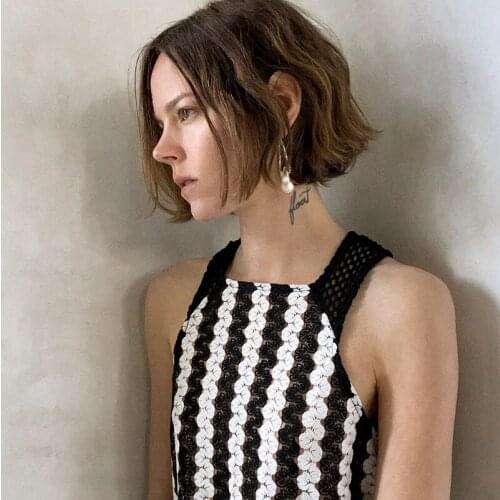 ZA Boho Trendy Long Rhinestone White Pearl Drop Earrings For Women Luxury Simple Crystal Wedding Earring Trendy Jewelry Gift