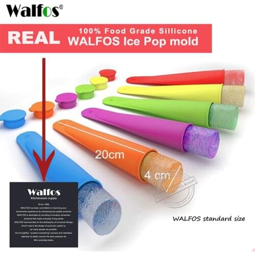 WALFOS 4 Pieces Food Grade Silicone Ice Pop Mold Popsicle Maker Frozen Tray DIY Ice Cream Tools Jelly Lolly Mould For Popsicles