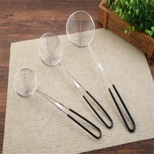 Durable Stainless Steel Handheld Flour Screen Mutton Hot Pot Colander Spicy Hot Net Drain Oil Strainer Colander Kitcken Tools