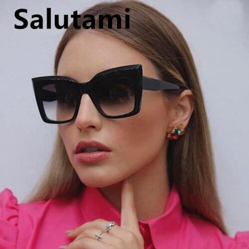 Vintage Oversized Square Sunglasses For Women New Fashion Brand Gradient Sun Glasses Female Chic Black Brown Shades Big Frame