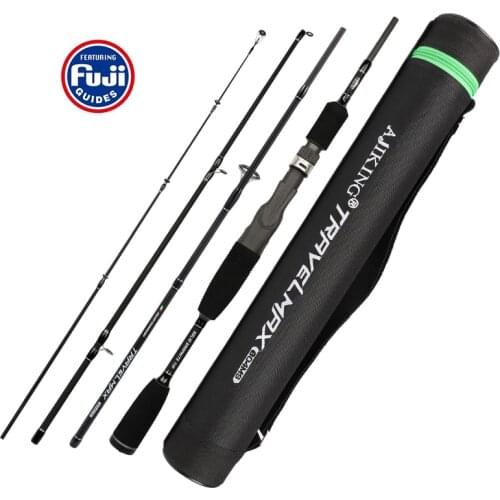 TRAVELMAX Casting Spinning Travel Fishing Rod 1.88M 1.98M Imported FUJI Guide Reel Seat M Power 5-25g Universal Lure Rod
