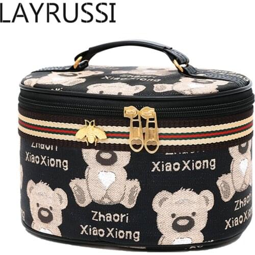LAYRUSSI Fashion Cosmetic Bag Women Travel Make Up Bags Ladies Toiletry Organizer Case Mouth Red Packets Travel Toiletry Bags