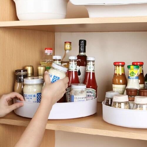 Rotation Non-Skid Pantry Cabinet Lazy Susan Turntable With Wide Base Storage Bin Rotating Organizer Tray Kitchen Accessories