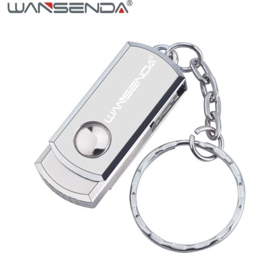 WANSENDA Key Chain USB Flash Drive Rotation Pen Drive 128GB 64GB 32GB 16GB 8GB Pendrive External Hard Drive USB Memory Stick