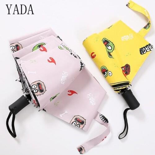YADA New Creative Design Cartoon Funny Pattern Folding Rainy Automatic Umbrella Anti-UV Rainproof Sun Protection Umbrellas YD006
