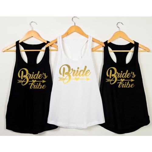 Funny Graphic Tanstops Vest Undershirt Singlet Girl Sleeveless Garment Bridal Party Shirts Bride Brides Tribe Wedding Gift