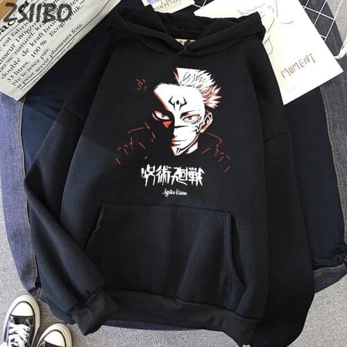 Harajuku Anime Females Hoodies Jujutsu Yuji Itadori Kaisen Pullovers Unisex Fashion Casual Hoody Woemen Sweatshirts Streetwear
