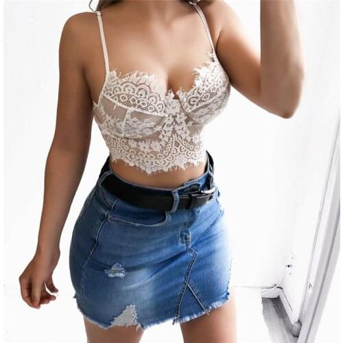 Women Sexy Lingerie Lace Bandage Bralette Bustier Crop Tops Bra Vest Tank Deep V-neck Strap Camisoles Outwear Clubwear New
