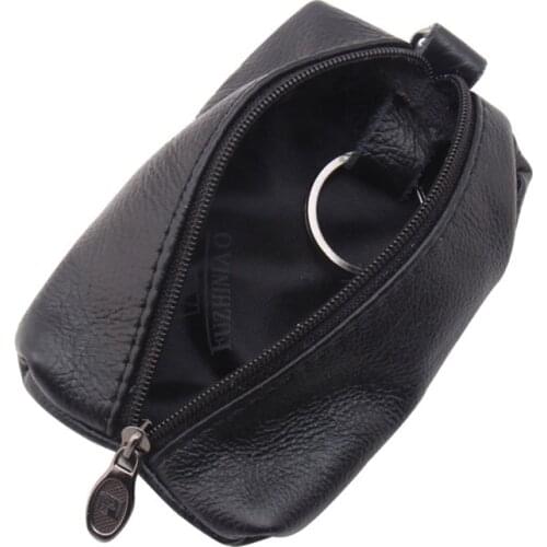 1pc Leather Key Holder Men Women Wallets Car Key Organizer Stationary Housekeeper Covers Zipper Bag Keychain Cover for Car Keys
