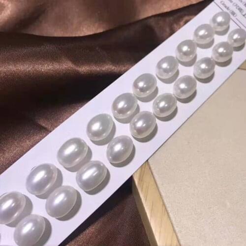 10-11mm Strong Luster Waterdrop Shape Loose Pearl In Pair Half Drilled Hole Women DIY Handmade Earrings Pearl Beads 3Pairs/Lot