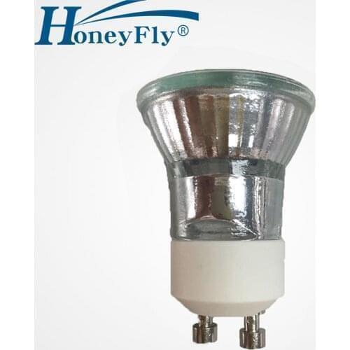 HoneyFly 2pcs Dimmable Gu10 Halogen Lamp 28W +C(35mm) 230V Mini Halogen Bulb 3000K Halogen Lamba Spot Light GU10 35mm Halojen