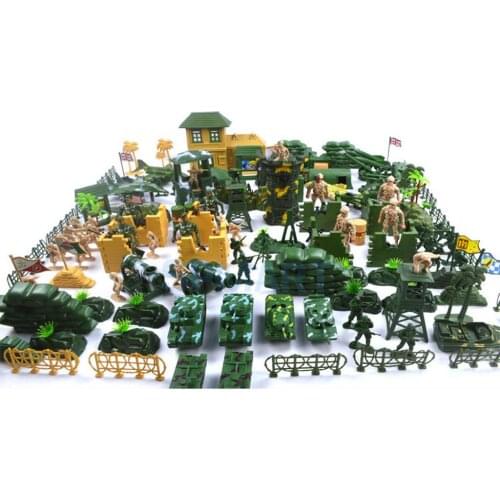 200pcs/ Set Plastic Military Playset 9cm Soldier Army Figures Model Toys Sets For Children Boys Adult
