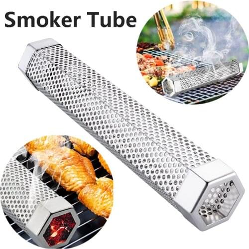 6/12 Inch BBQ Grill Set Hot Cold Smoking Mesh Smoker Tube Smoke Generator 304 Stainless Pellet Smoker Bbq Accessories