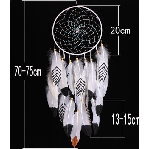 7.8 inches Ring Diameter White Feather Dream Catcher Home Hanging Decorations Best Gifts Free Shipping
