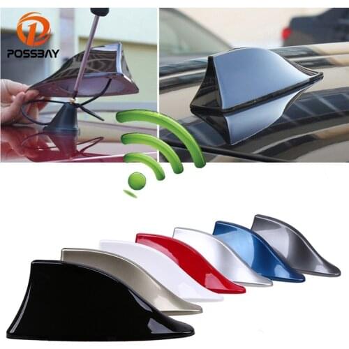 POSSBAY Car Signal Aerials Shark Fin Antenna for Polo Ford Nissan FM Signal Roof AM Signal Radio Aerials Roof Antennas
