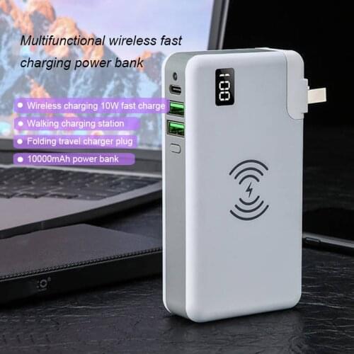 Wireless Charger power bank 10000mAh 18W PD QC3.0 Fast Charger powerbank 10000mah For Xiaomi iPhone Samsung External battery