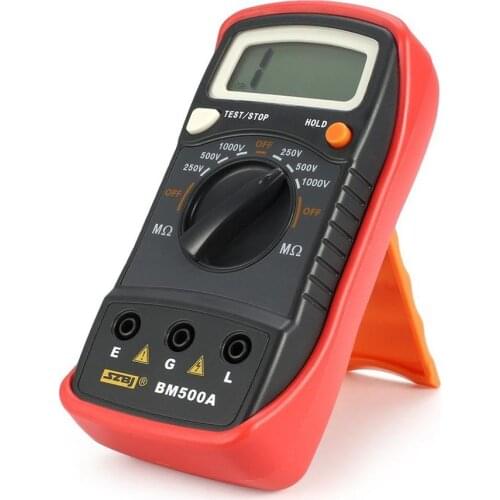 BM500A Digital Megger 1000V Auto Range Insulation Resistance ohm Meter Tester Megohmmeter Multimeter Voltmeter LED indication