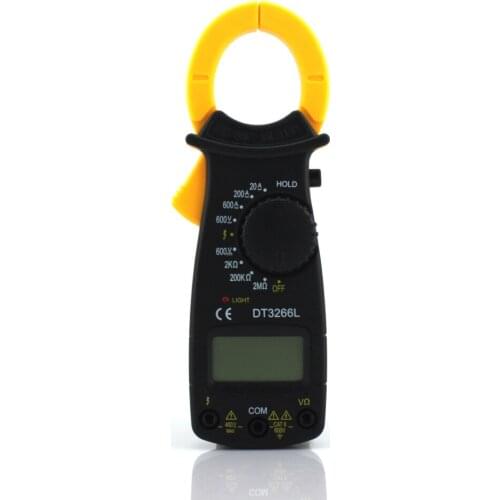 Black Yellow AC Digital Clamp DT3266L LCD Display Digital Multimeter Digital Clamp Meter Probe Without Battery