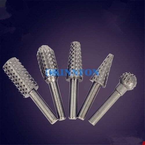 DHL 100Set New 5pcs Silver Steel Rotary Burr Set 1/4'' 6mm Shank Wood Rasp Drill Bit Best Way (Color: Silver)