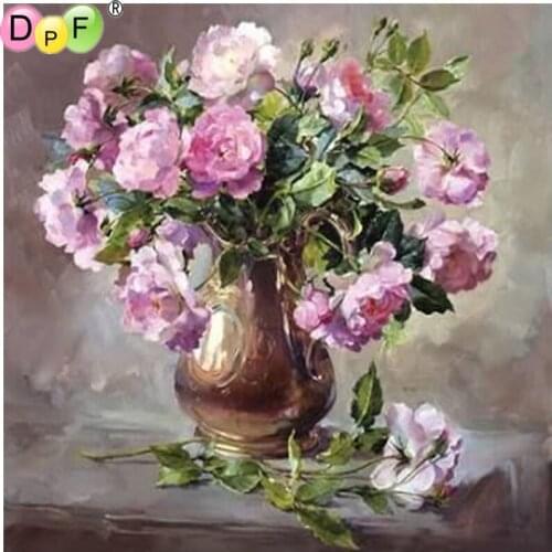 DPF 5D DIY full square diamond painting cross stitch sketch vase diamond embroidery mosaic painted decorative gifts