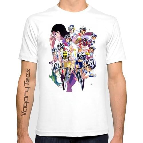 Japan Style Anime catoon T-Shirt Yowamushi Pedal T Shirt Mens White Color Shohoku Team T Shirt Cycling bicycle sports Tees Top