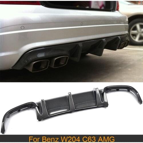 Carbon Fiber Rear Bumper Diffuser Lip For Mercedes Benz W204 C63 AMG Sedan 4Door 2008 - 2011 Rear Bumper Diffuser Lip Spoiler