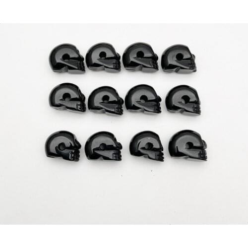Fashion black agates hole skull Natural Stone pendants Good quality Charm skeleton Pendants 12pcs/lot Wholesale