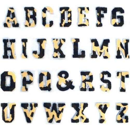Large size English Alphabet Letters Towel Embroidered Patches For Clothing Sew On Accessories DIY Name Patch Applique Stickers