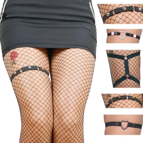 Fetish Wear Leg Garter Belt Harajuku Punk Leg Harness Socks Suspender Belt 90s Harness Belt p0030