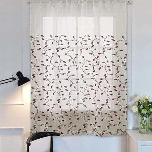 Polyester Flower Print Kitchen Valance Drape Short Curtain Window Home Decor