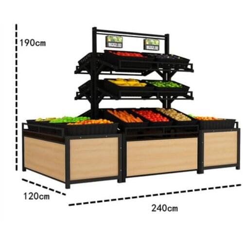 Fruit and vegetable shelf in supermarket