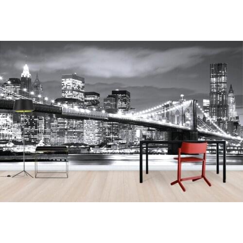 Beibehang Custom wallpaper new york night city abstract television background living room bedroom sofa background 3d wallpaper