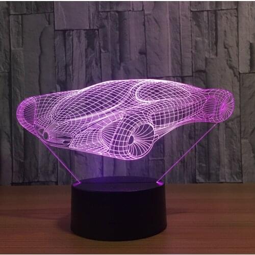 Christmas Roadster 7 color change 3D lamp Novelty Luminaria Led 3d Night Light Remote Touch switch Usb Led 3d Light Fixtures
