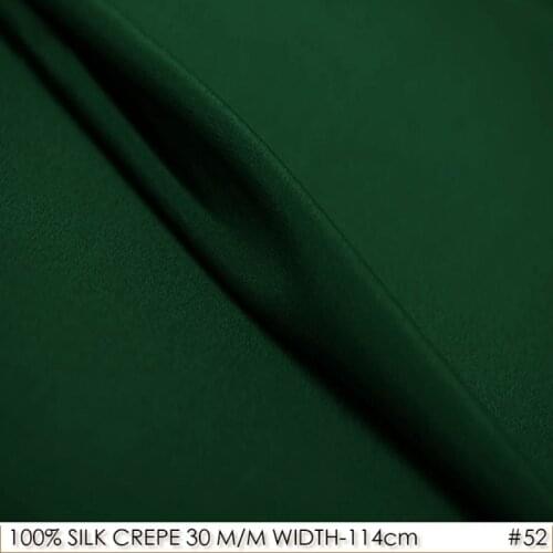 SILK CREPE DE CHINE 114cm width 30momme100%Silk Mulberry Suit Coat Fabrics Matt Coat Silk Material Supplier Dark Green NO 52