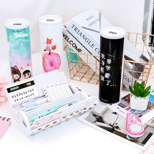 NBX School Pencil Case for Girls Boys Cartridge with Lock Newmbox Box Cute Cat Pen Bag Large Stationery Pencilcase Big Penal Kit