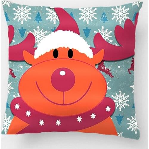 Blue Christmas Reindeer Wedding Decorative Cushion Cover Pillow Case Customize Gift By Lvsure For Car Sofa Seat Pillowcase