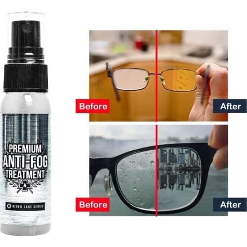 C63D 30ml Anti Fog Spray Eyeglass Lens Cleaner 48h Long Lasting Defogger for Glasses Goggles Ski Masks Mirrors and Windows