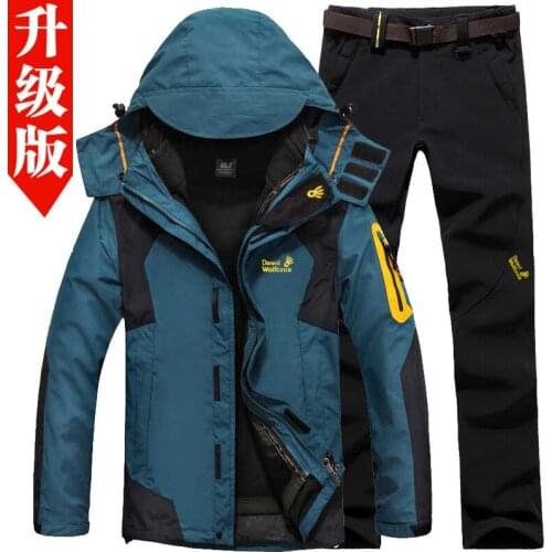 Outdoor Three-in-One Piece Thick Suit Windowproof Waterproof Mountaineering Winter Skiing Snowboarding Suits Jacket + Pants