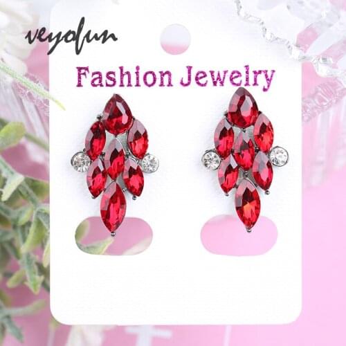 Veyofun Trendy Crystal Stud Earrings for Women Accessories Jewelry Wholesale New