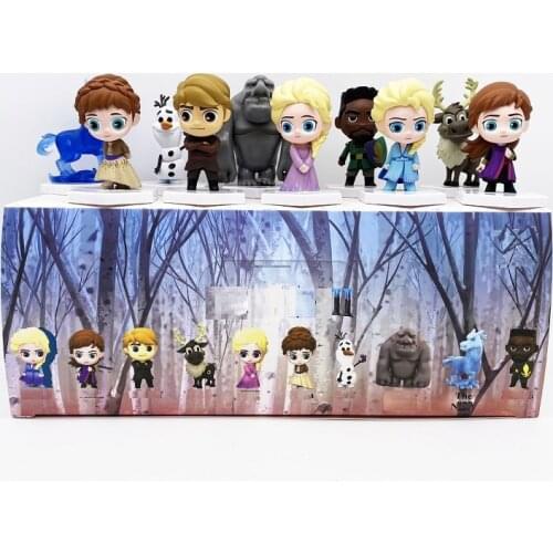 10 pcs/set Action Figure Toys Blind Box Model Princess Anna Elsa Olaf Kristoff Sven Kids Collect Pendant Birthday Gift for Child