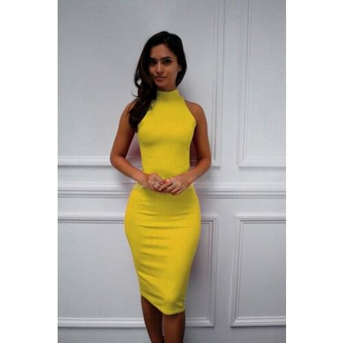 2021 Summer Ladies Sexy Dress Simple Sexy Self-cultivation Nightclub Party Bar KTV Night Fashion Sexy Ladies Solid Color Dress