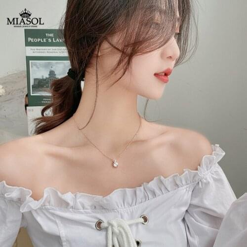 Womens Necklace Classic Metal Copper Glass Combination Stones Beautiful Rose Gold Girl Various Miasol Fashion Matching Jewelry