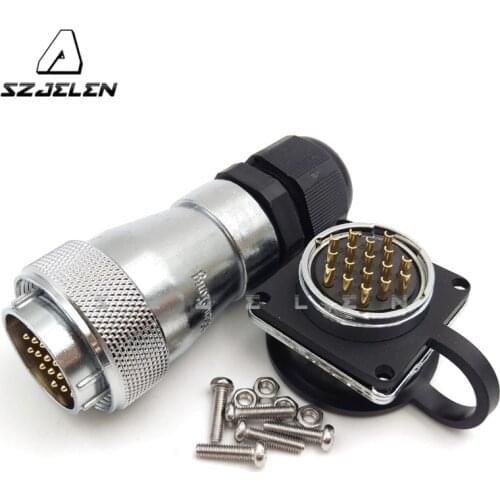 SZJELEN WF28 series 17 pin Waterproof connector plug socket, panel mount,Soldering Electric Cable Wire Waterproof Connector