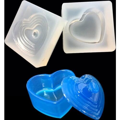 2Pcs/Set Silicone Mold Heart Jewelry Making DIY Mould Resin Decoration Craft new