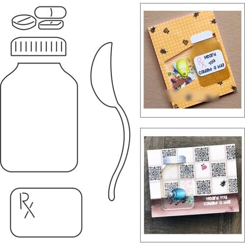 2021 New Bottle Spoon Metal Cutting Dies For DIY Craft Embossing Making Greeting Card Album Paper and Scrapbooking No Stamps Set