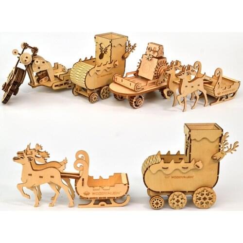 3D Wooden Puzzle Toy DIY Christmas Theme Puzzle Games Early Childhood Education Toys Christmas Gift For Children Adult Teens