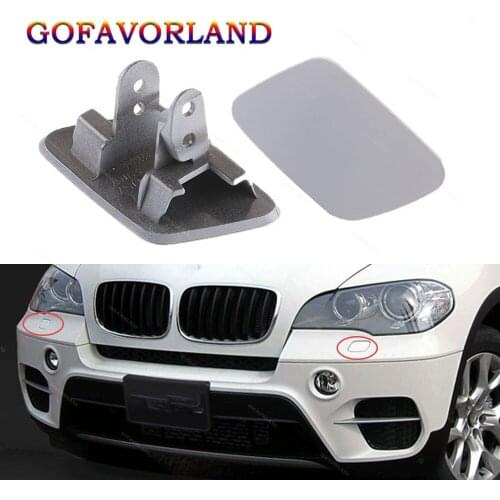 51657199141 51657199142 2Pcs Front Bumper Left & Right Headlight Washer Spray Nozzle Cover Cap Primed For BMW X5 E70 2007-2011